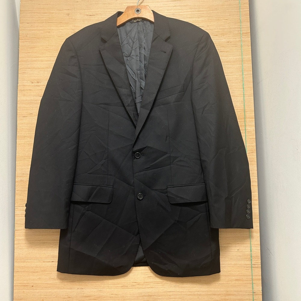 Jos A Bank Signature Gold Mens Tailored Fit Black 2 Button Blazer Jacket